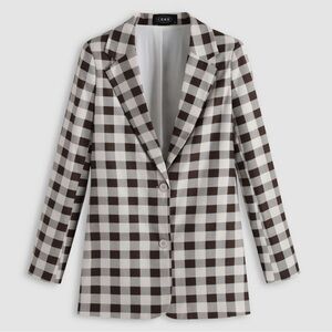 Cider Brown and White Checkered Blazer Size XS NWT
